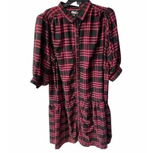 Chez California Dress Womens Plus 2XL USA Plaid Sheath Modest Hippie Vintage